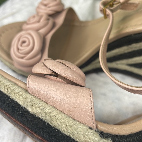 Kate spade Jill sandals shoes wedges pale pink rosettes 7 - Picture 11 of 11